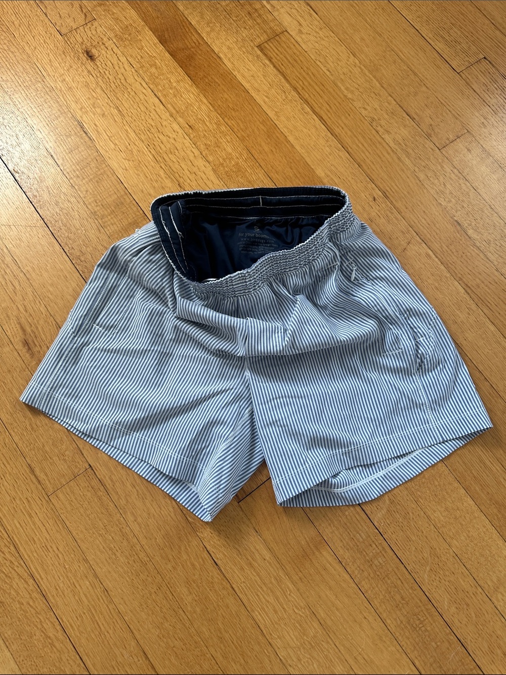 Birddogs Navy and White Seersucker Men’s Swim Trunks
